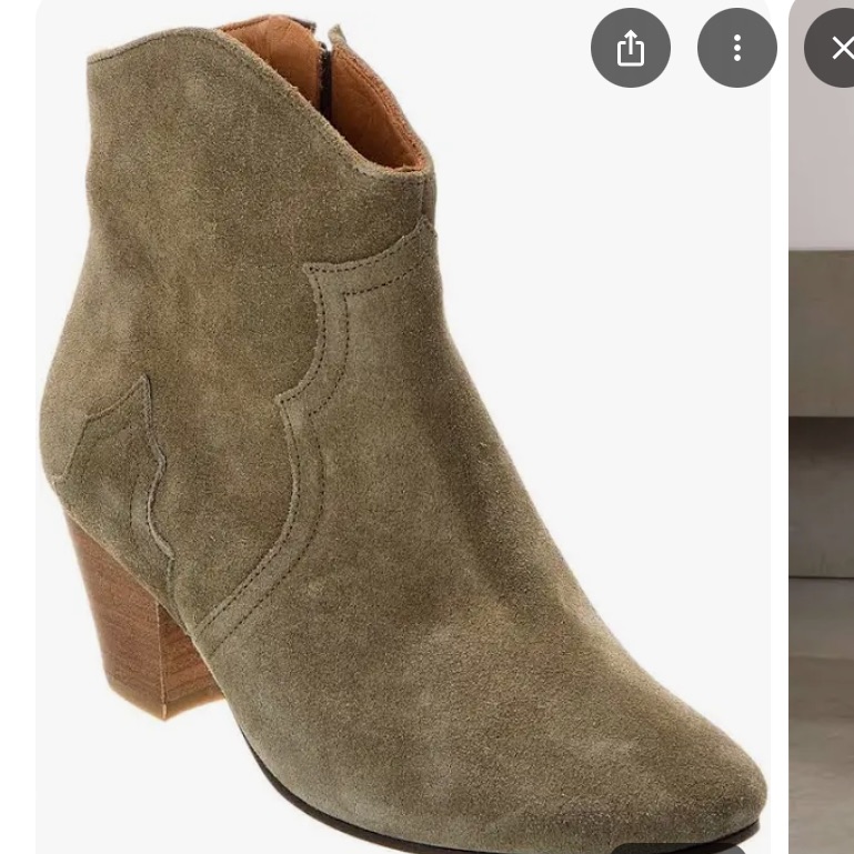 Isabel Marant Dicker Suede Western Ankle Bootie In Taupe